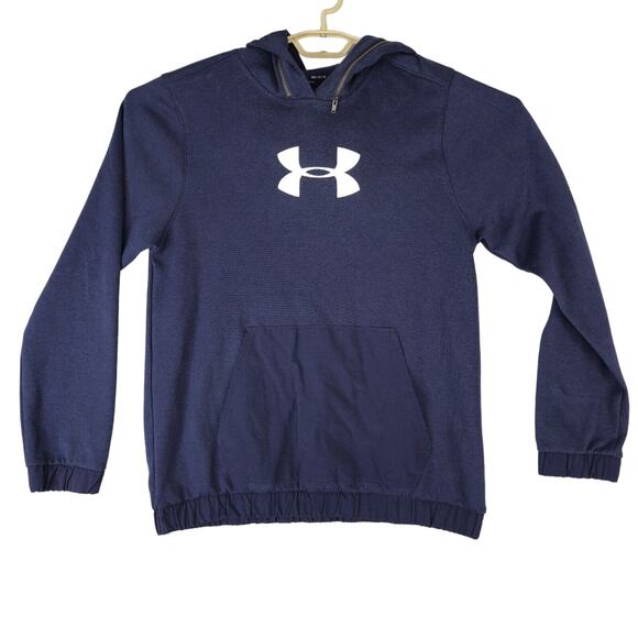 Under Armour Half Rain Hoodie UM1442 Mens Size Medium Navy Blue Athletic - Picture 1 of 10